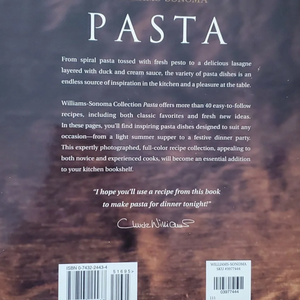 Vintage Williams Sonoma Pasta Cookbook